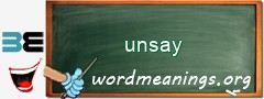 WordMeaning blackboard for unsay